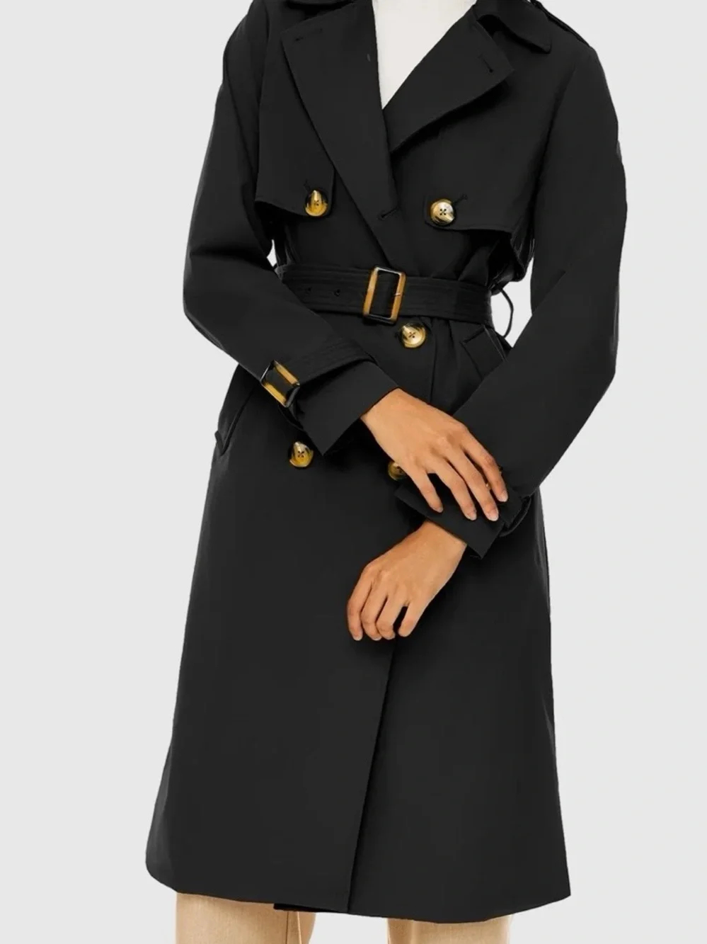 Orolay 3/4 Belted Double-Breasted Hudson Trench Coat-NWT